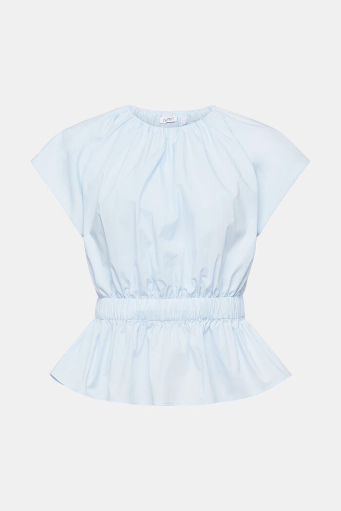 Popeline-Bluse mit Schößchen, LIGHT BLUE, detail image number 5