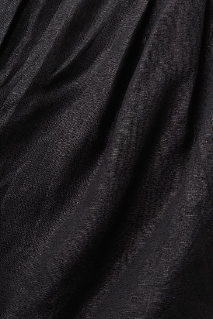 Minirock aus foliertem Leinen in Metallic-Optik, BLACK, detail image number 5