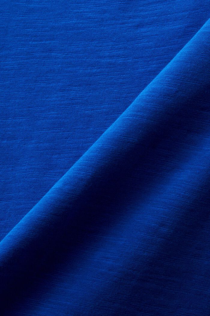 T-Shirt mit Slub-Struktur und Rollkanten, BRIGHT BLUE, detail image number 4