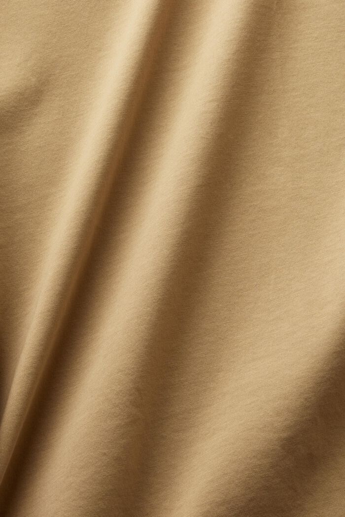 V-Neck-T-Shirt aus merzerisierter Pima-Baumwolle, BEIGE, detail image number 4