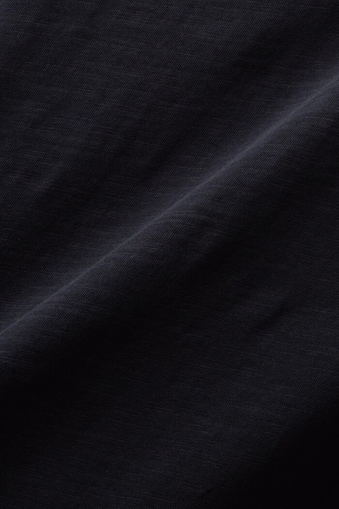 T-Shirt mit Slub-Struktur und Rollkanten, BLACK, detail image number 5