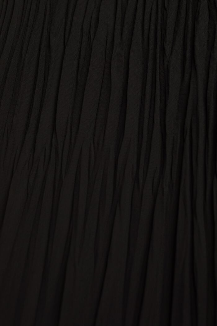 Plissiertes Chiffonkleid mit Gürtel, BLACK, detail image number 5