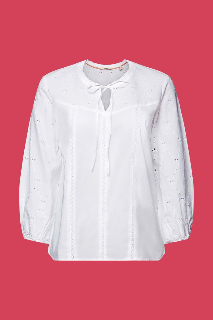 ESPRIT - Bluse mit % Online unserem Stickerei, Baumwolle in Shop 100