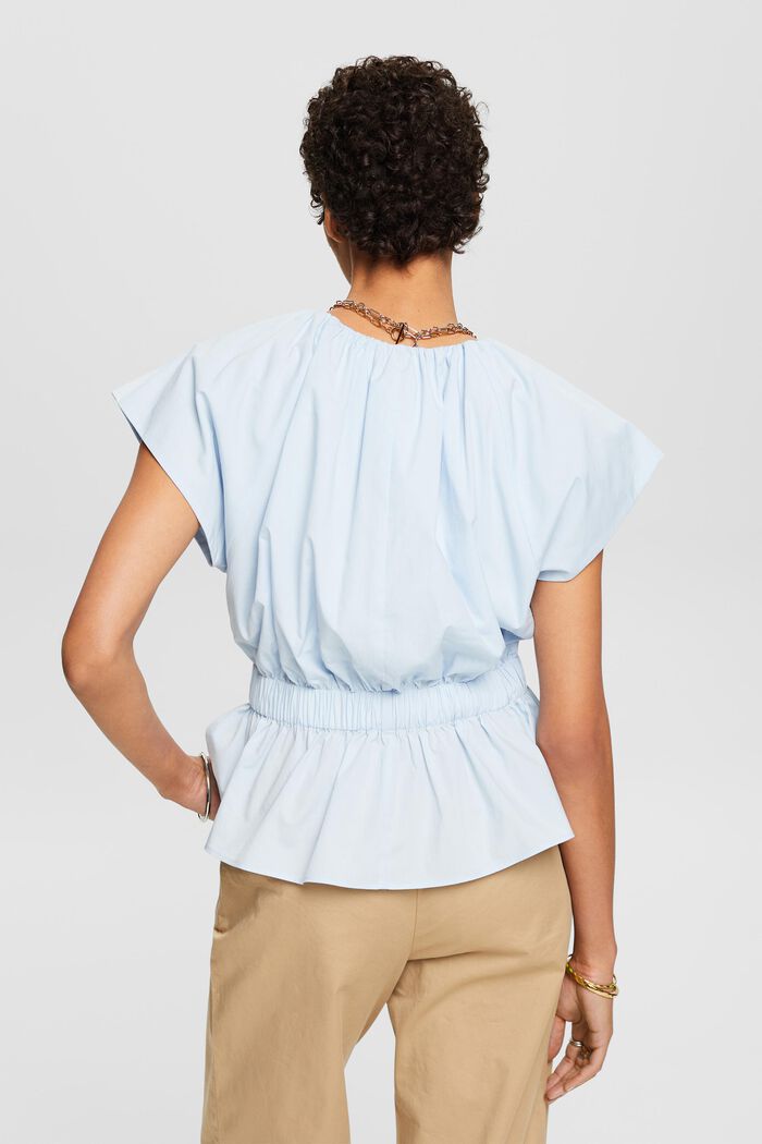 Popeline-Bluse mit Schößchen, LIGHT BLUE, detail image number 3